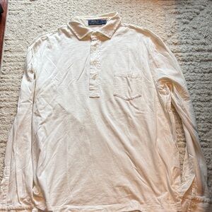 Men’s Polo Ralph Lauren white long sleeve polo shirt size Large
